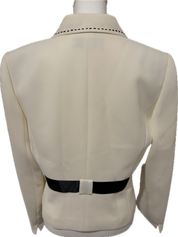Tahari Satin Belted Bow Blazer