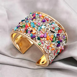 Vintage Crystal Beaded Cuff Bracelet