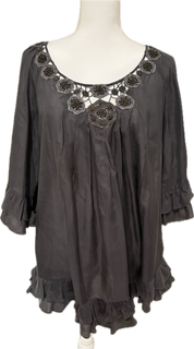 Rebecca Taylor Embroidered Flutter Blouse