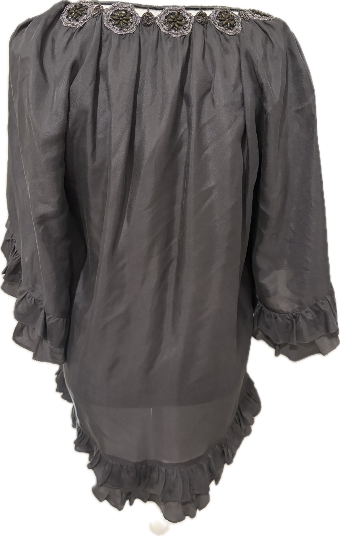 Rebecca Taylor Embroidered Flutter Blouse