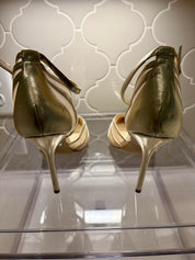 Nine West Gold Mesh Ankle Strap Pump