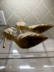 Nine West Gold Mesh Ankle Strap Pump