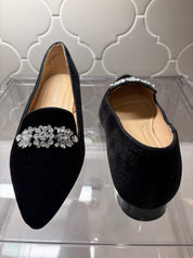 Adrienne Vittadini Velour Rhinestone Flats
