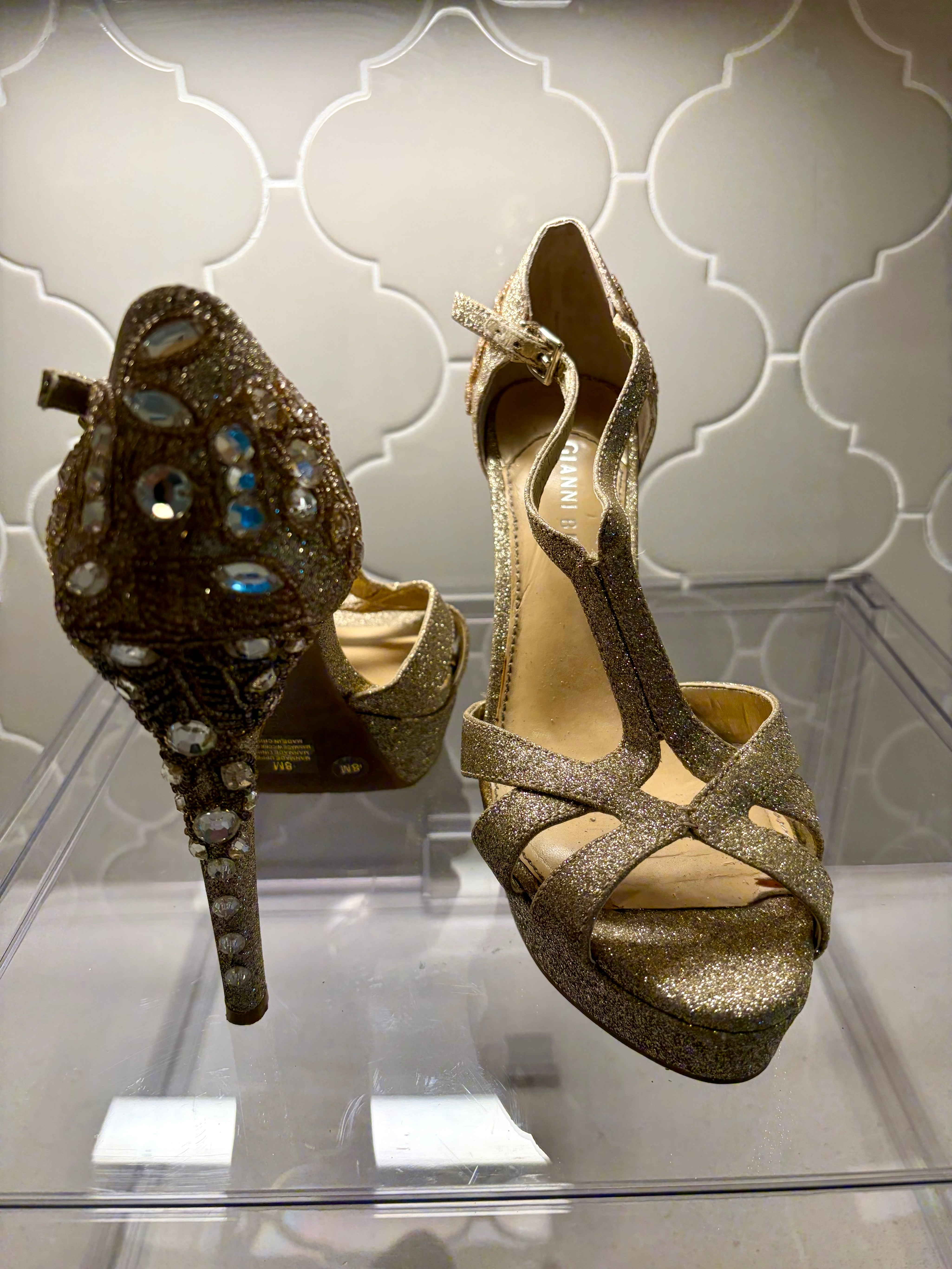 Gianni Bini Platform Glitter Jeweled Sandals