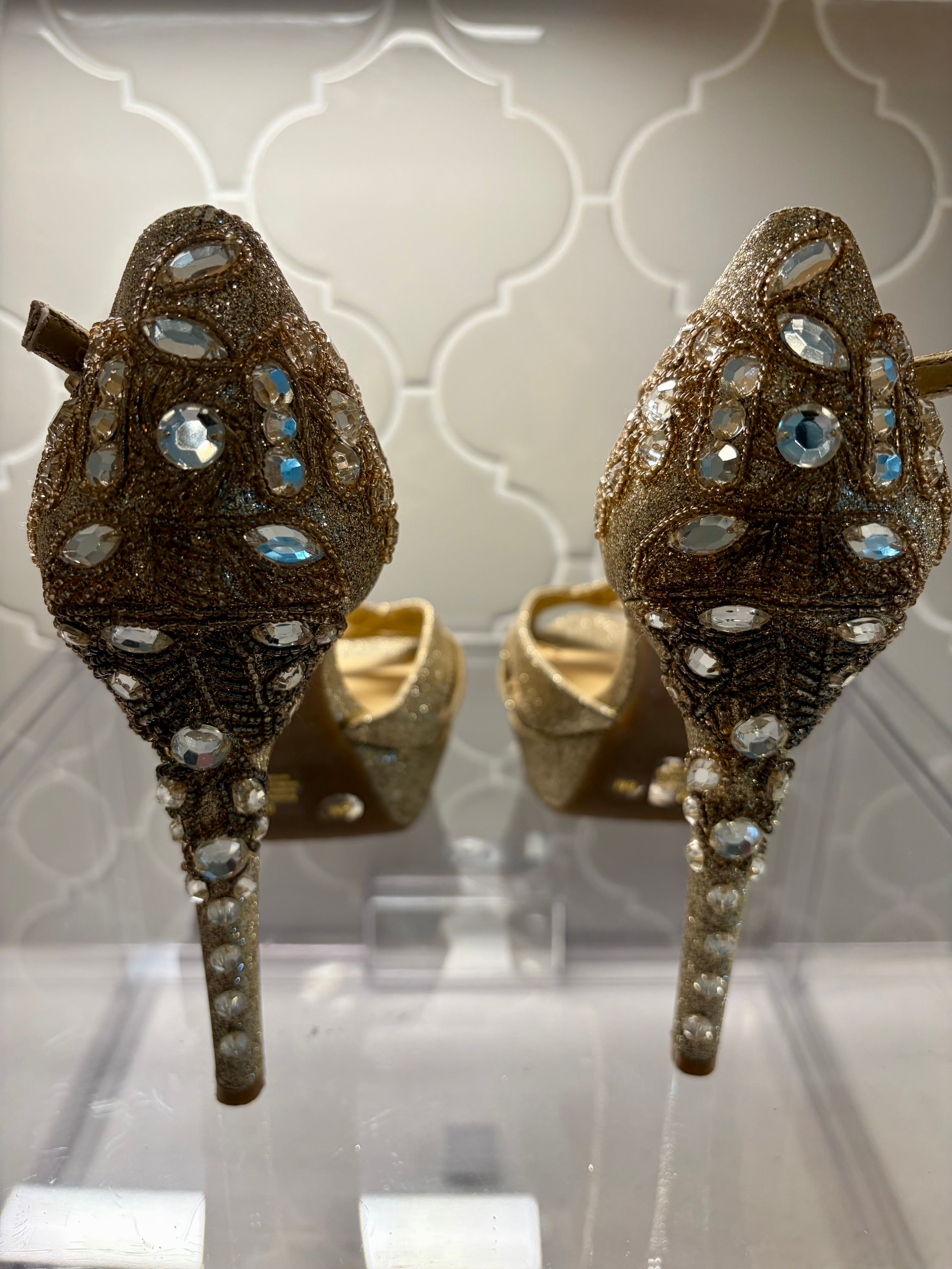 Gianni Bini Platform Glitter Jeweled Sandals