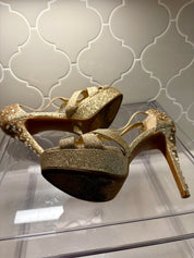 Gianni Bini Platform Glitter Jeweled Sandals