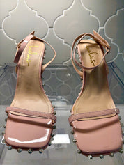 Lulus Pink Patent Rhinestone Sandals