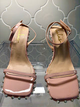 Lulus Pink Patent Rhinestone Sandals