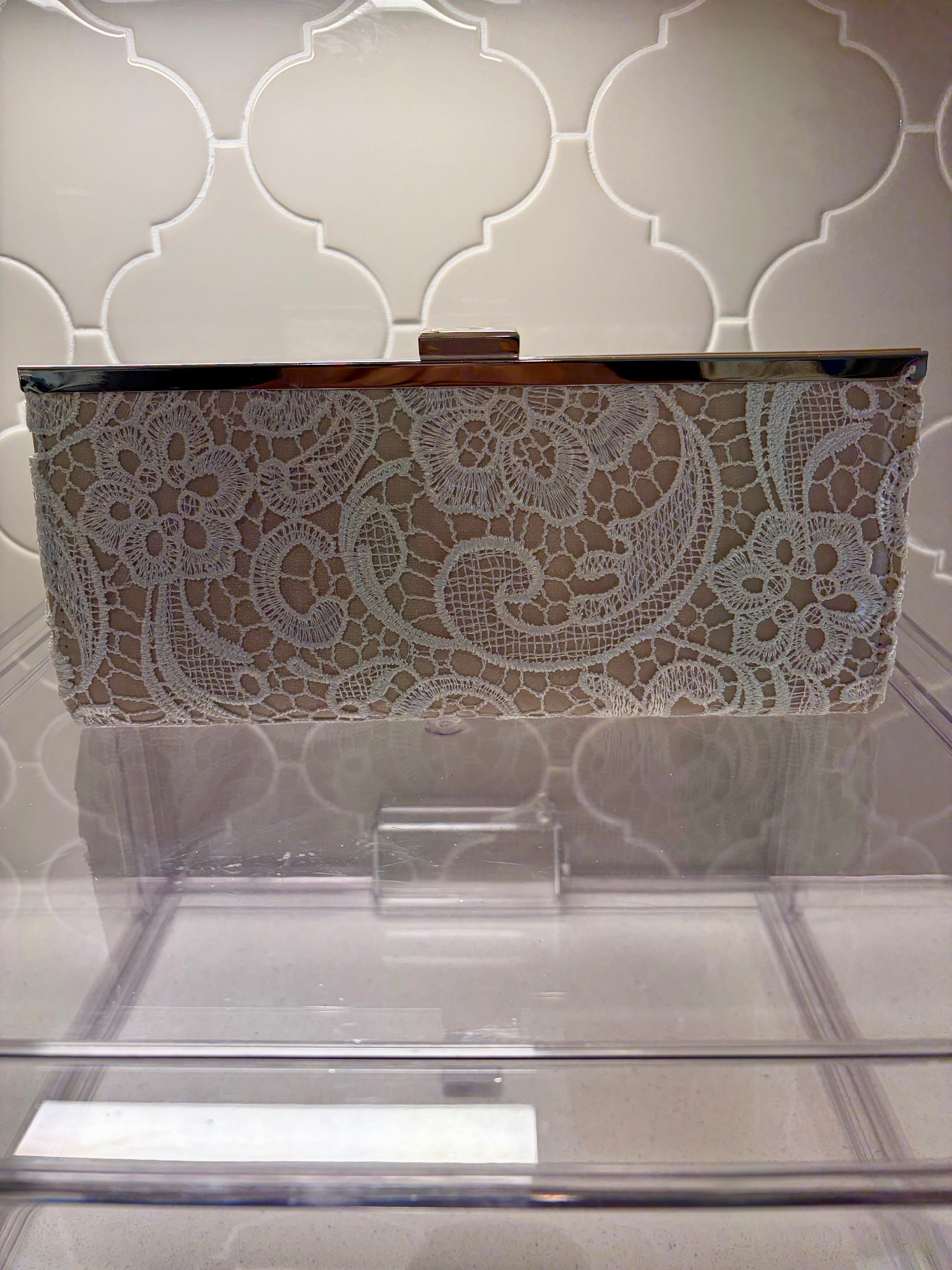 Two Tone Lace Clutch Purse