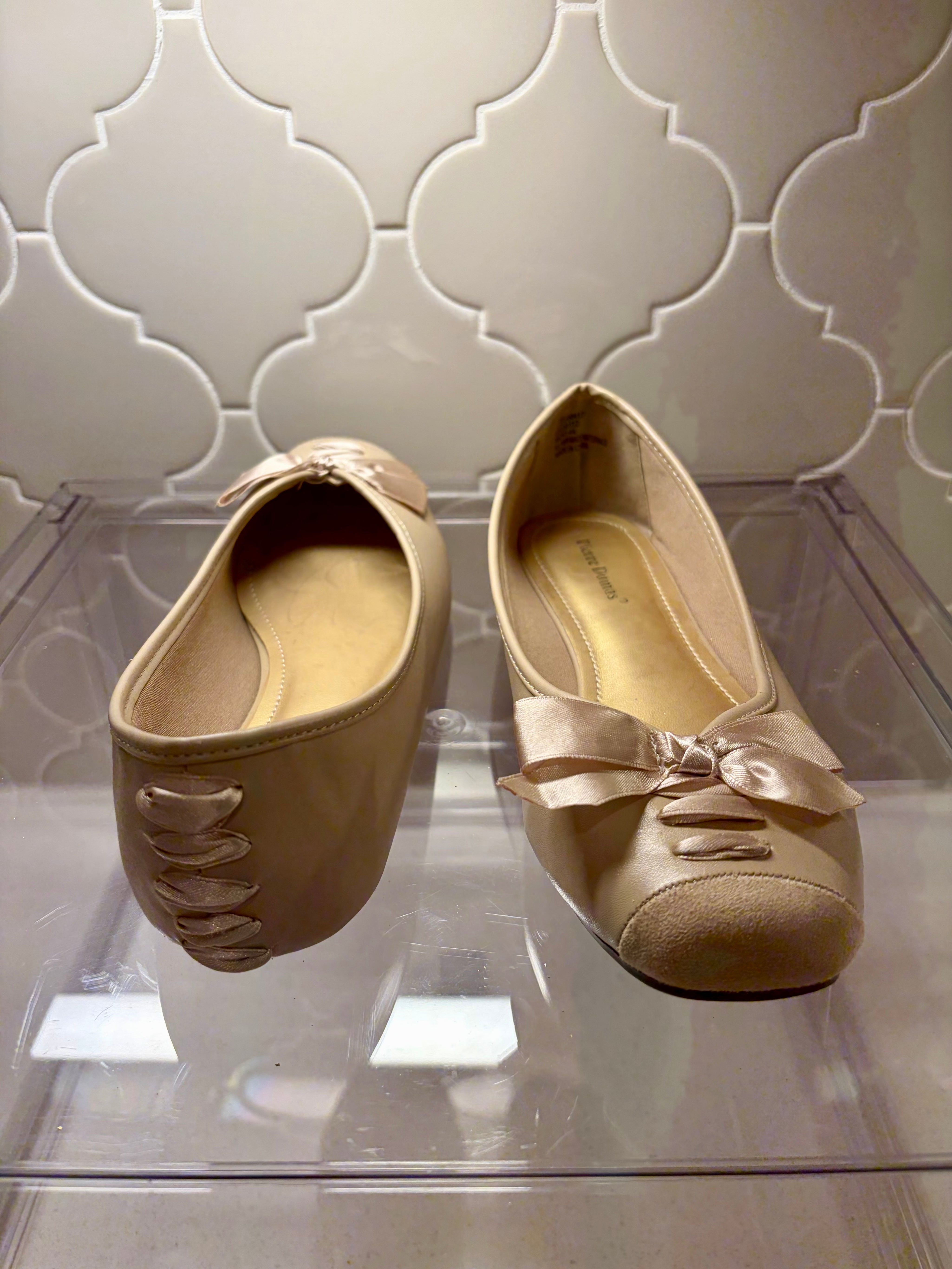 Satin Tie Ballet Flats