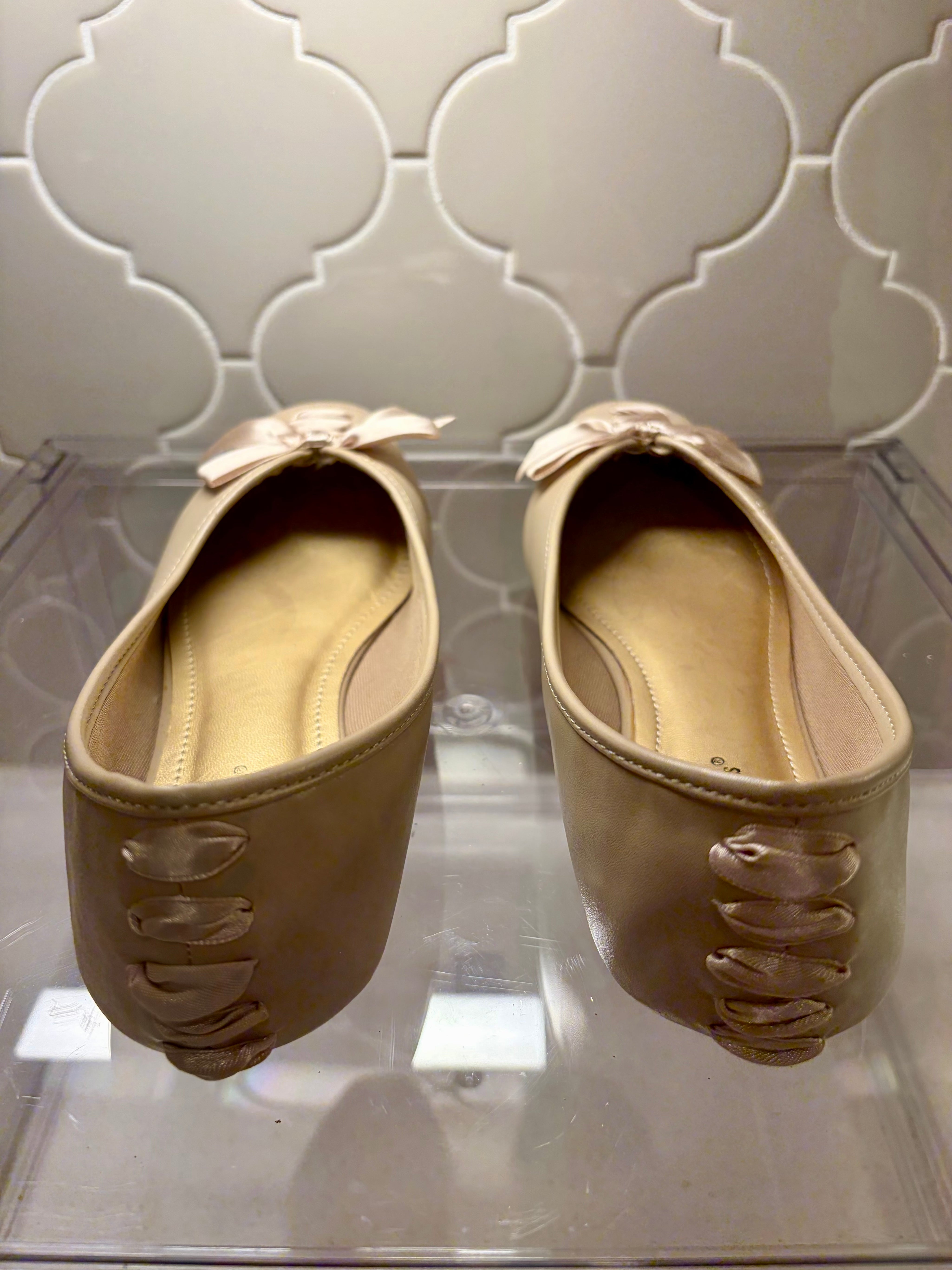 Satin Tie Ballet Flats
