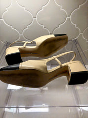 Two Tone Leather Slingbacks