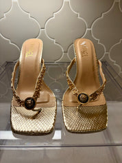 Metallic Medallion Sandals