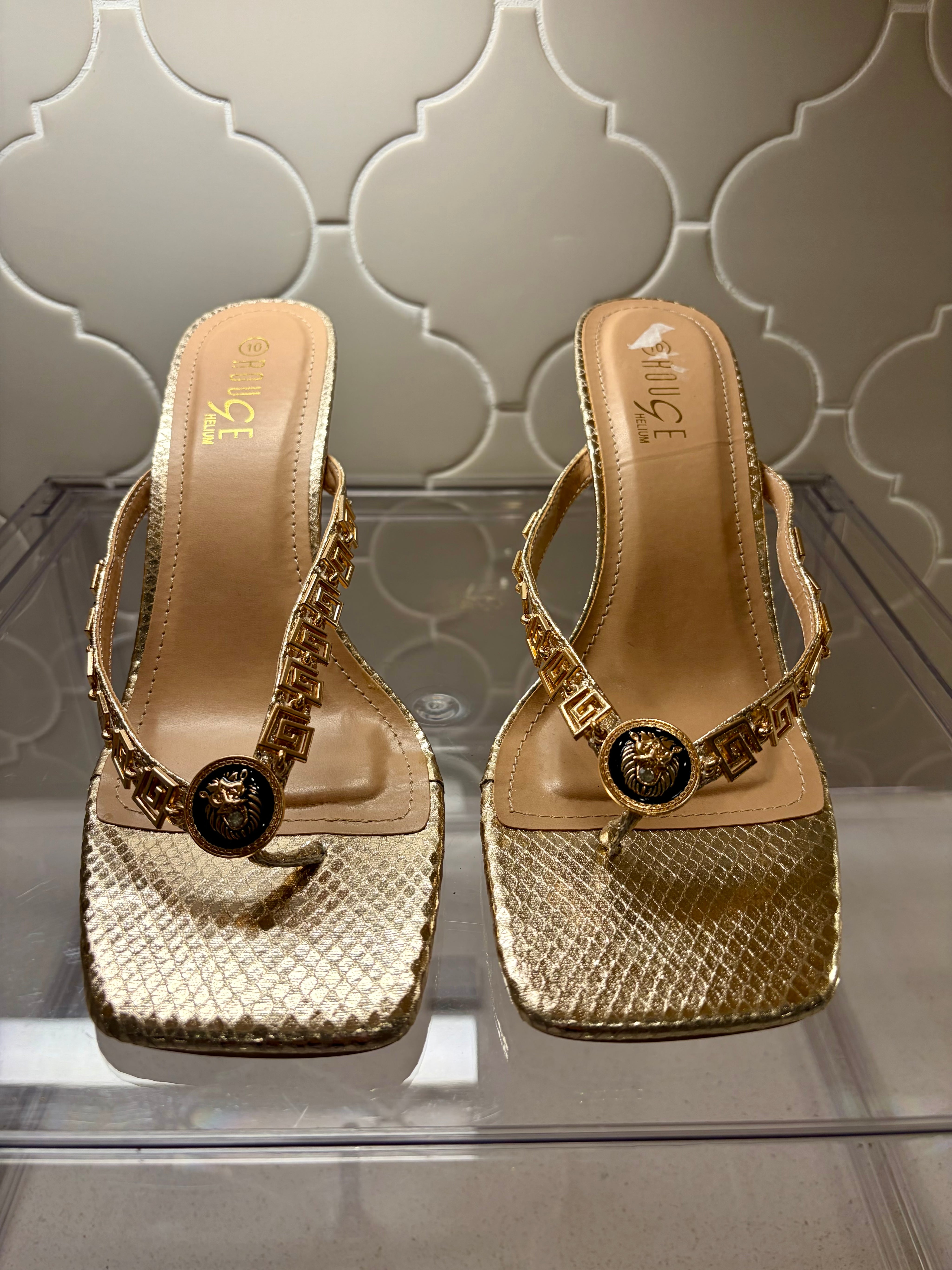 Metallic Medallion Sandals