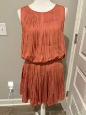 Silky Pleated Ruffle Hem Mini Dress
