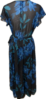 Silver Lurex Blue Wrap Dress