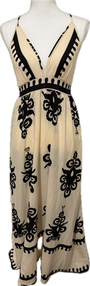 Backless Print Maxi Dress