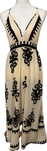 Backless Print Maxi Dress