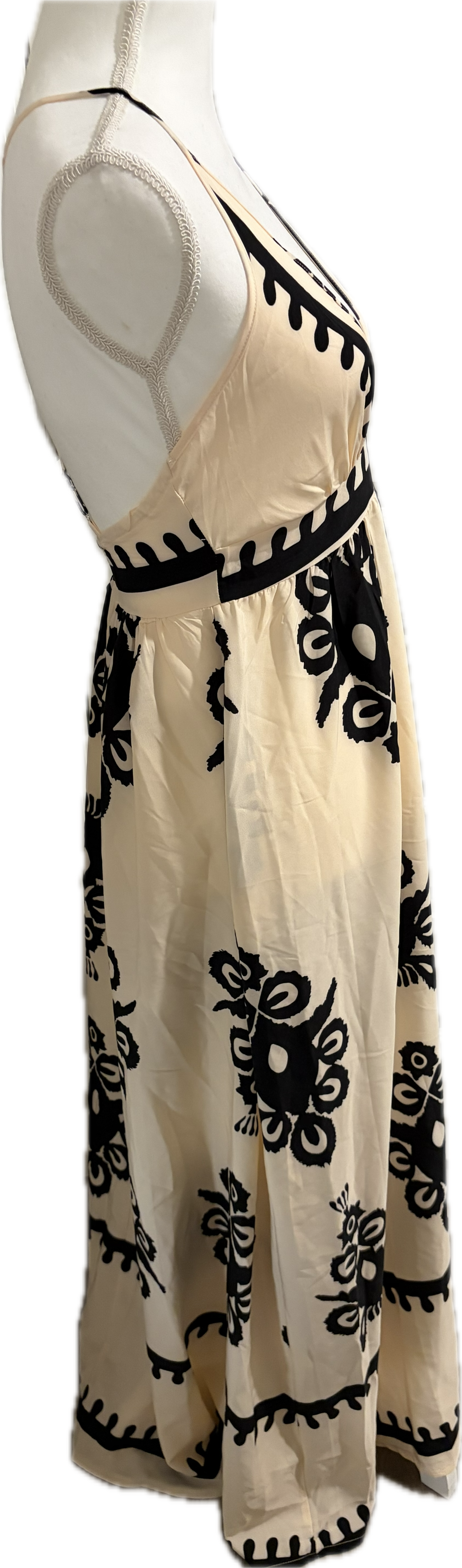 Backless Print Maxi Dress