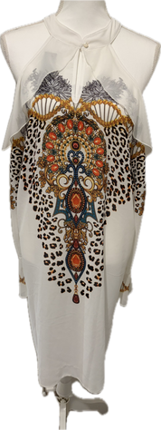 Venus Print Cold Shoulder Plus Curve Blouse