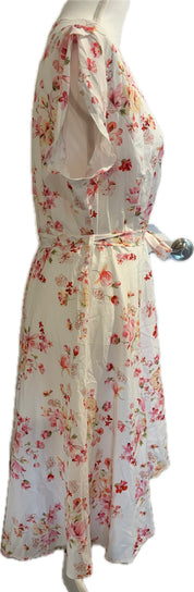 High Low Floral Wrap Dress