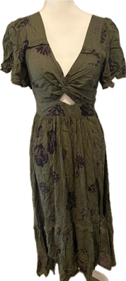 Angie Boho Print Green Dress