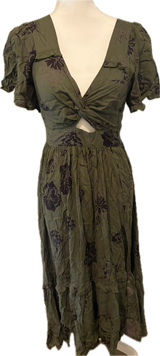 Angie Boho Print Green Dress