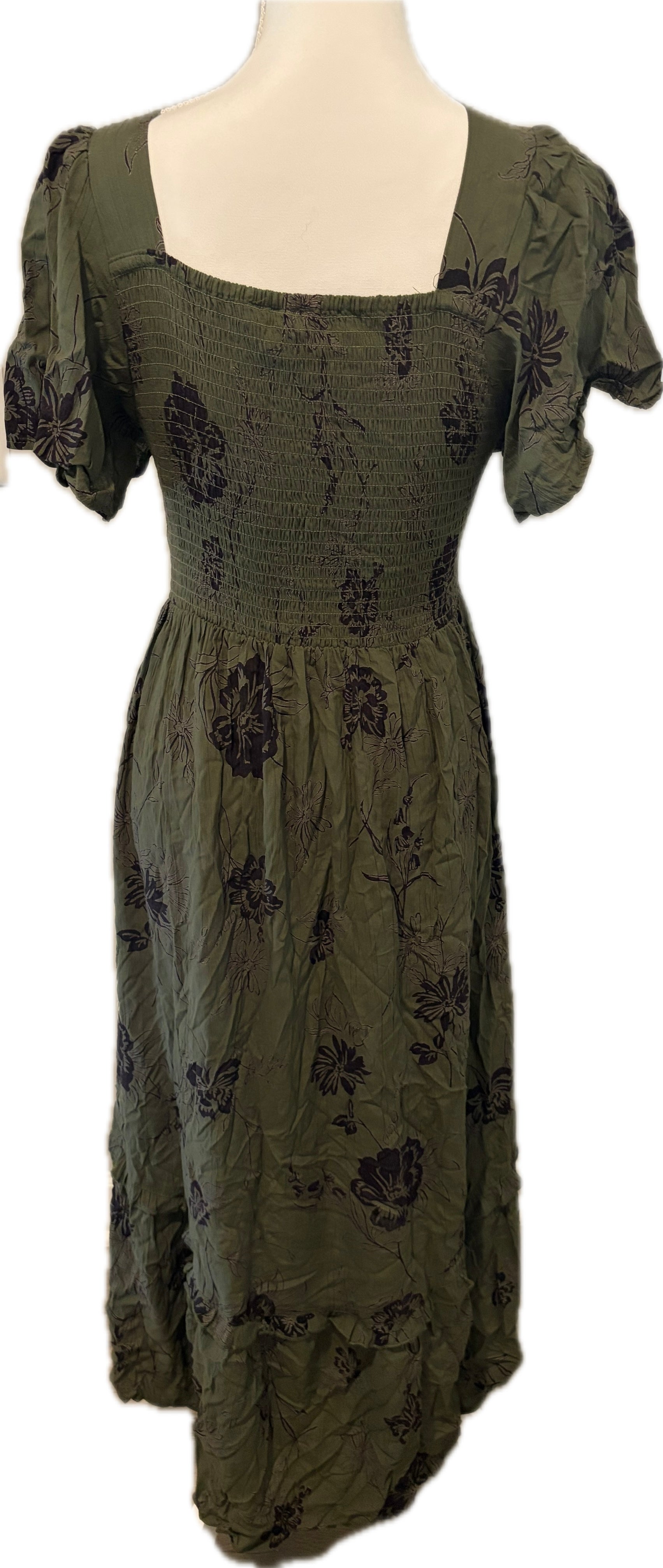 Angie Boho Print Green Dress