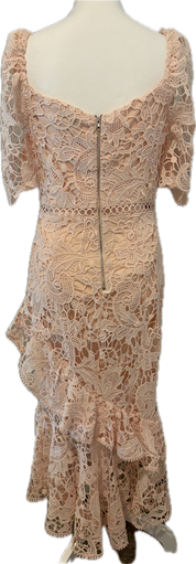 Lulus Blush Pink Ruffle Lace Dress