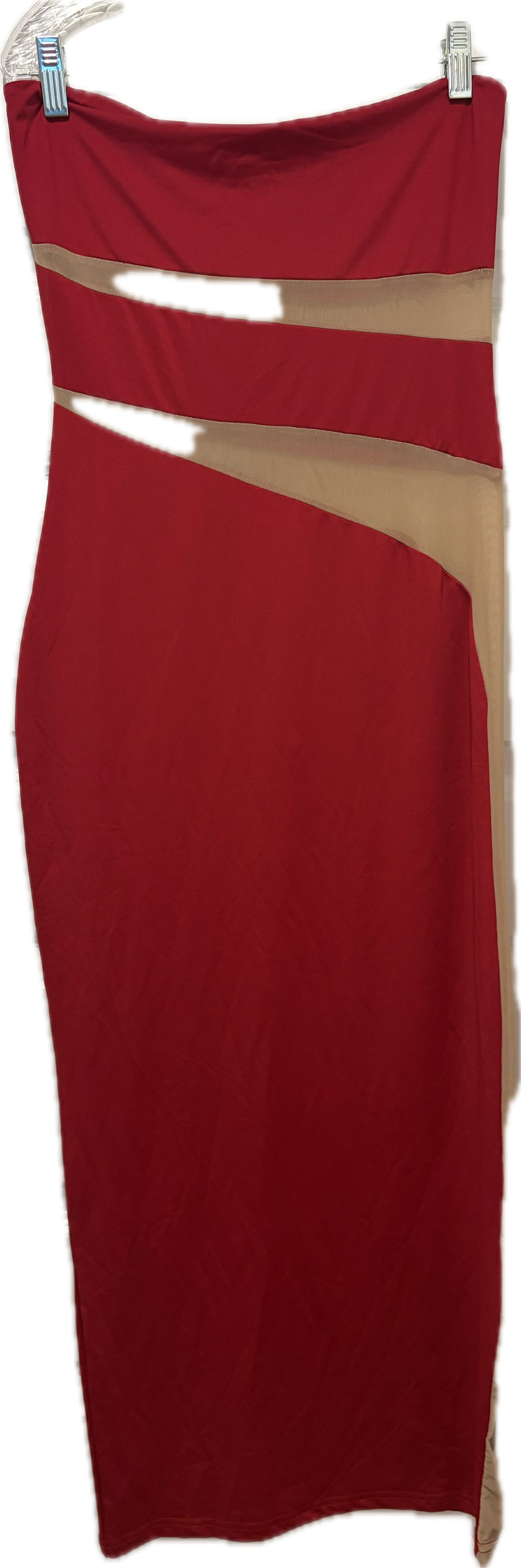 Strapless Sport Mesh Insert Dress