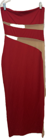 Strapless Sport Mesh Insert Dress