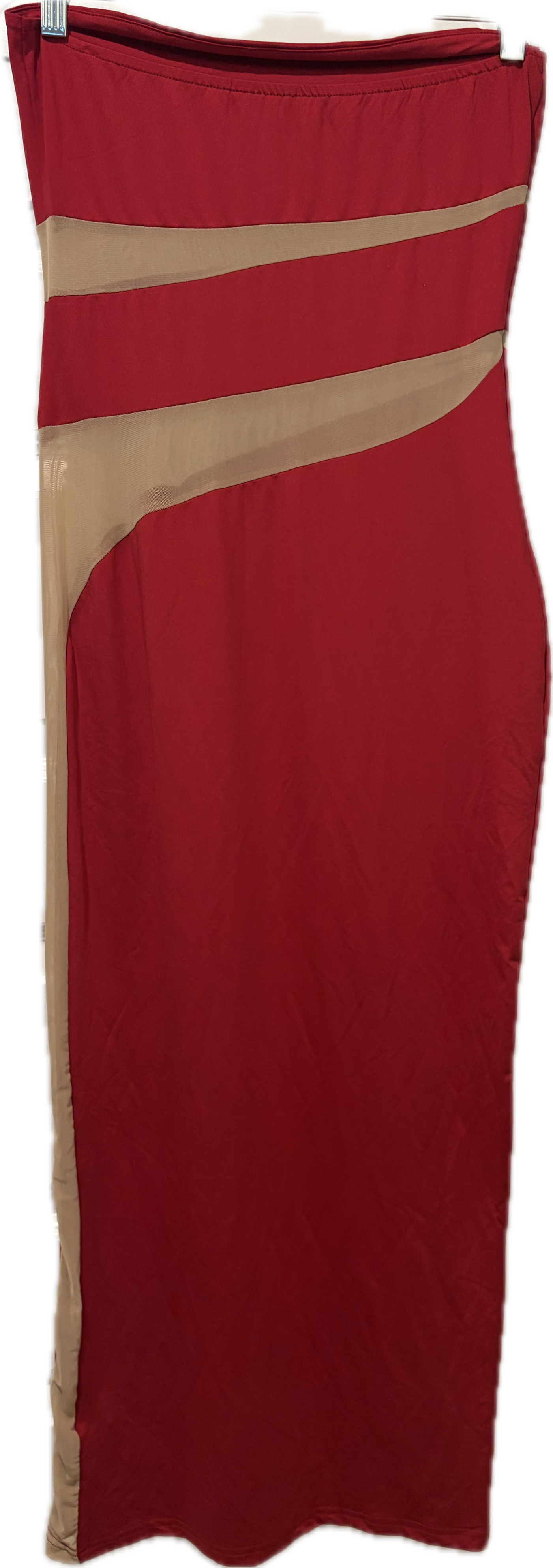 Strapless Sport Mesh Insert Dress