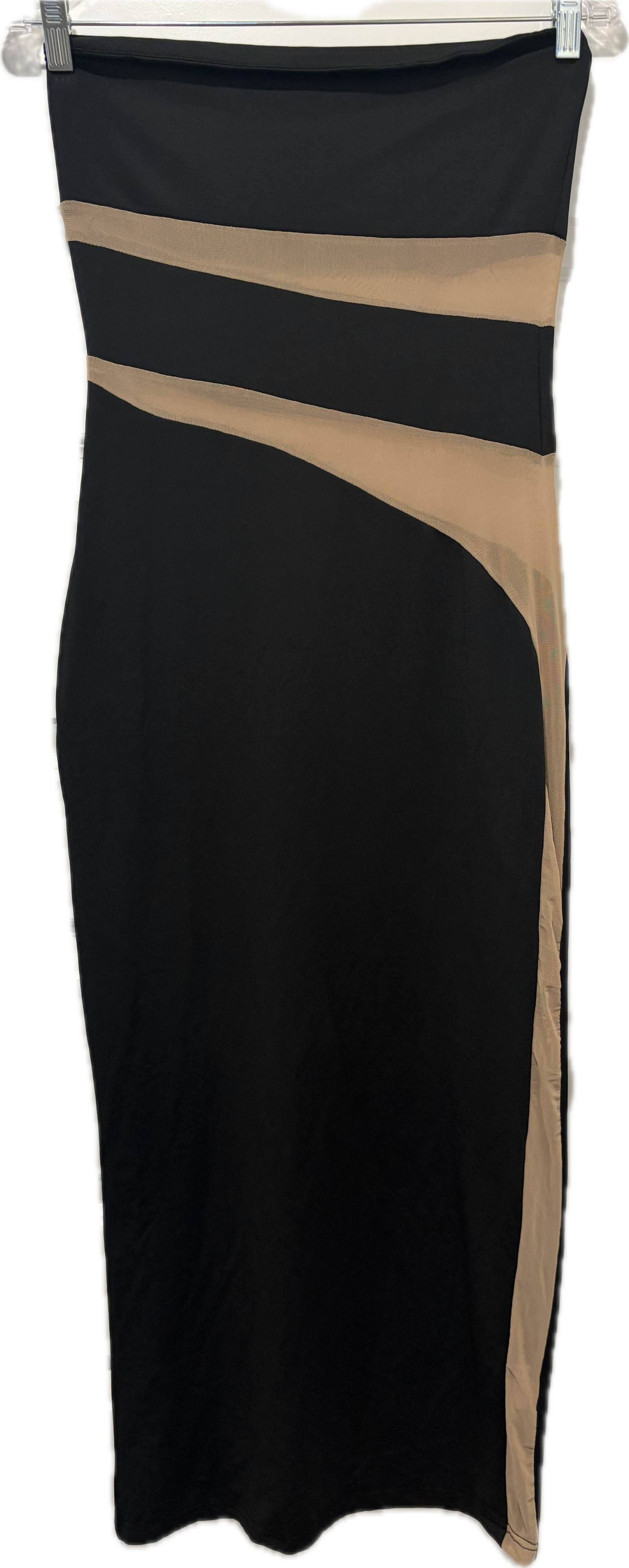 Strapless Sport Mesh Insert Dress