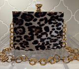 Leopard Print Chain Handbag