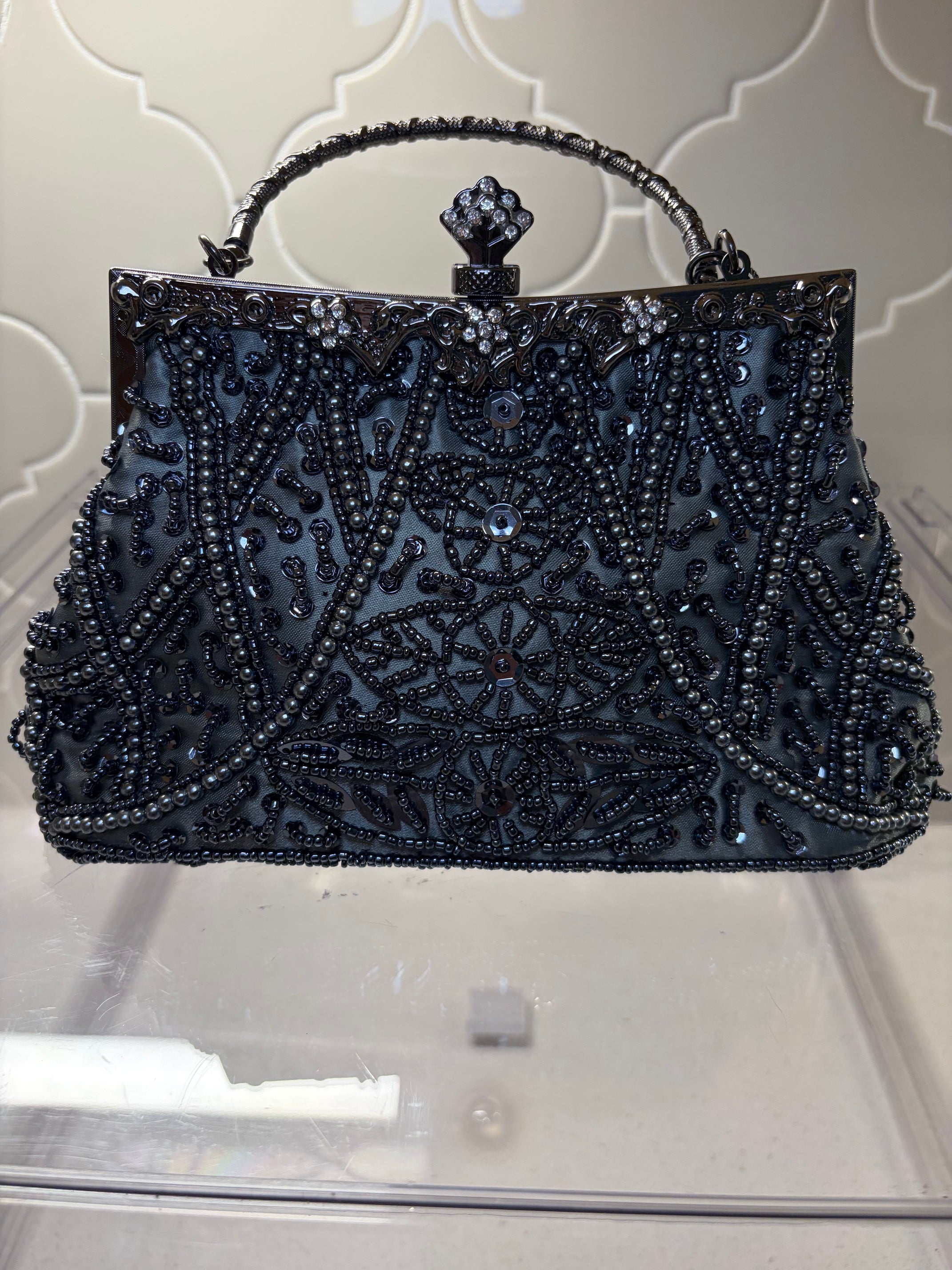 Sequin & Satin Evening Handbag