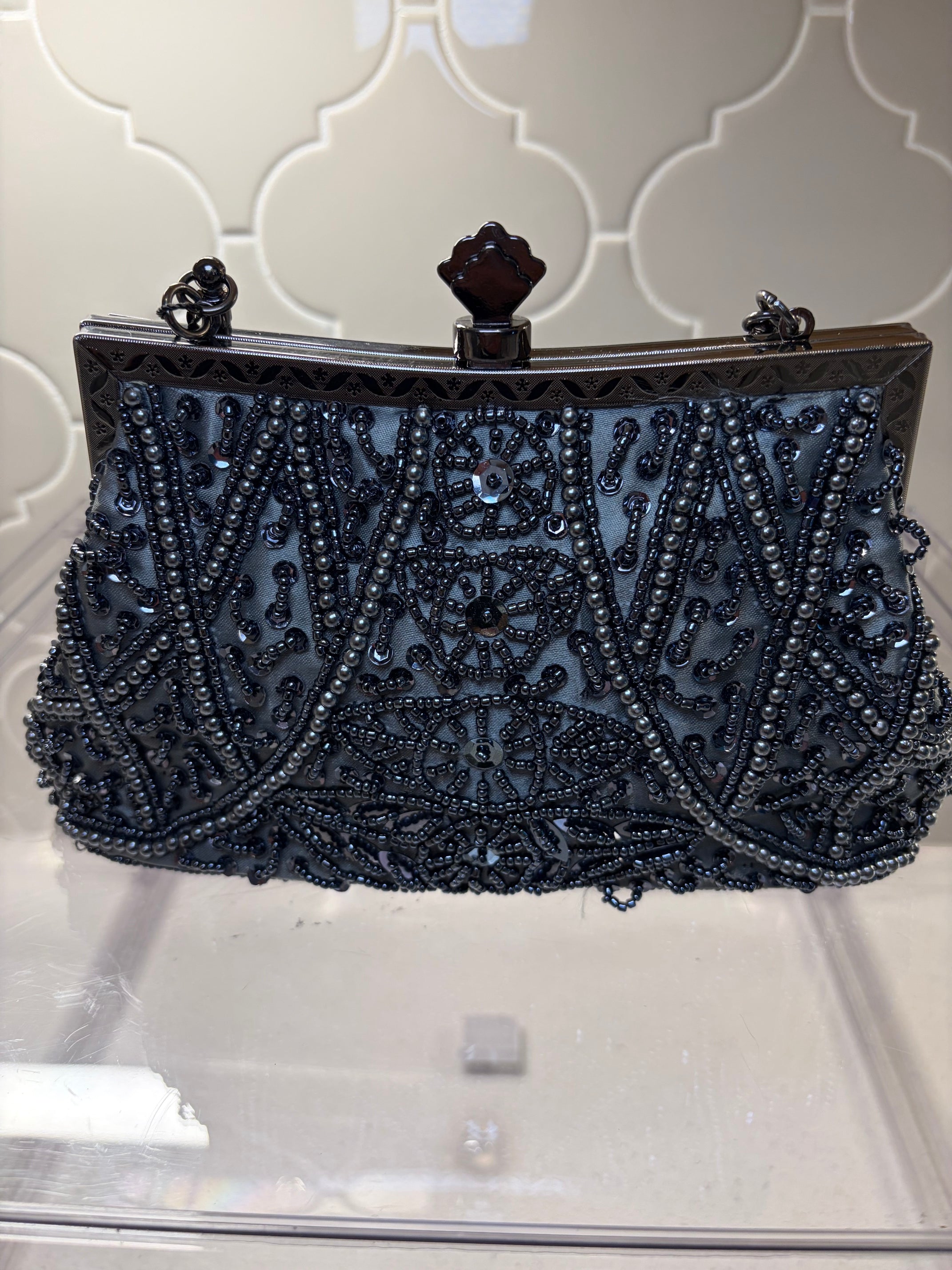 Sequin & Satin Evening Handbag