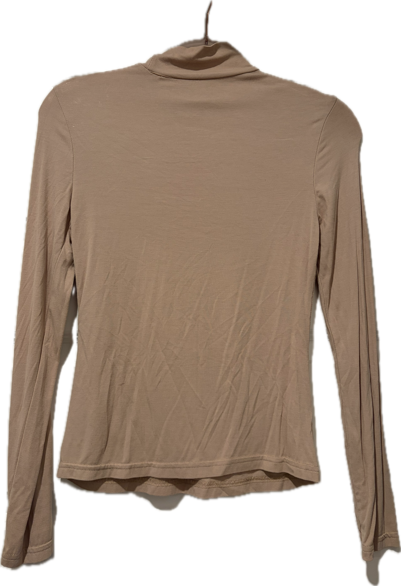 Mock Neck Stretch Nude Top