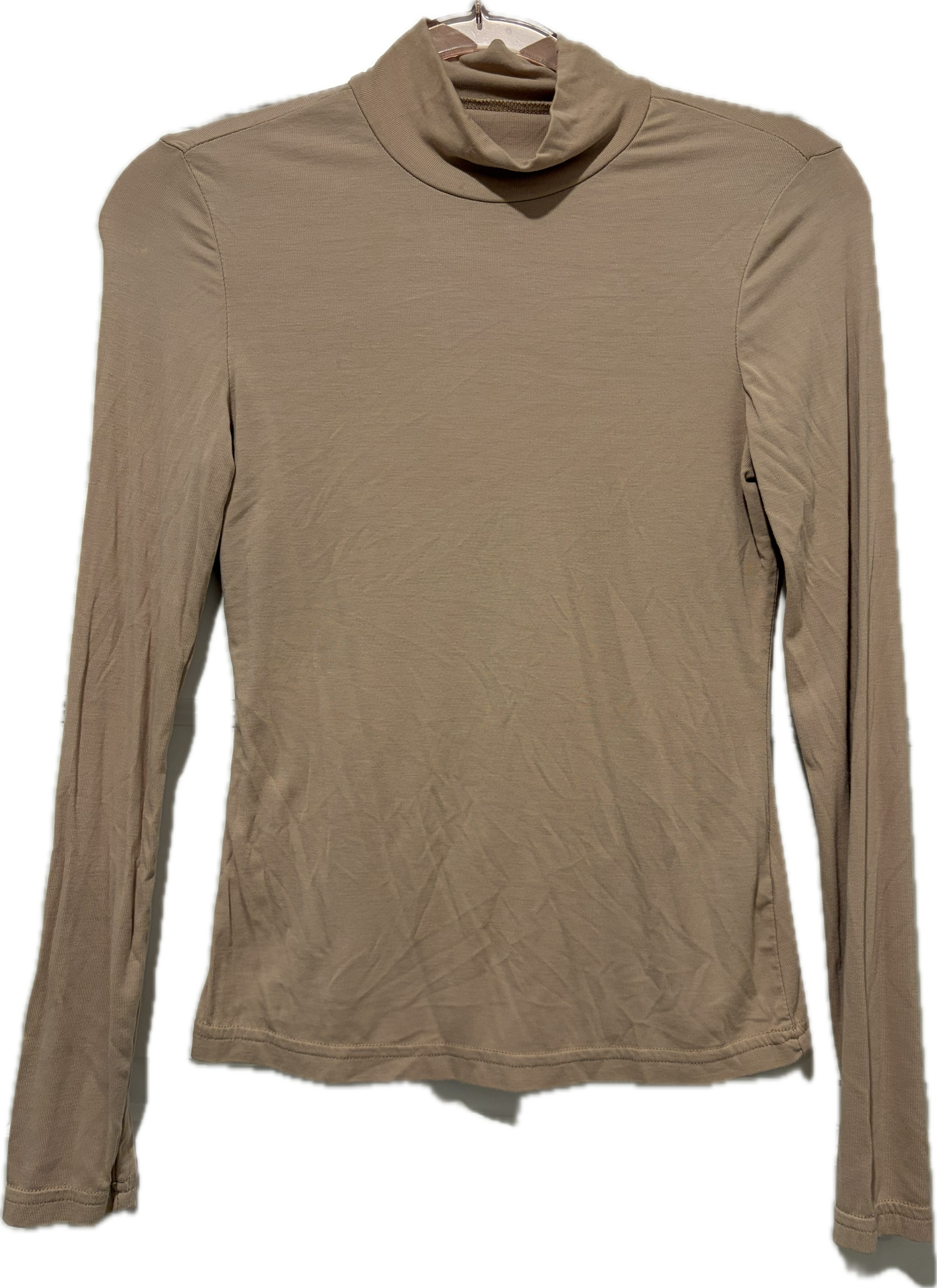 Mock Neck Stretch Nude Top