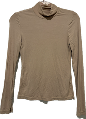 Mock Neck Stretch Nude Top