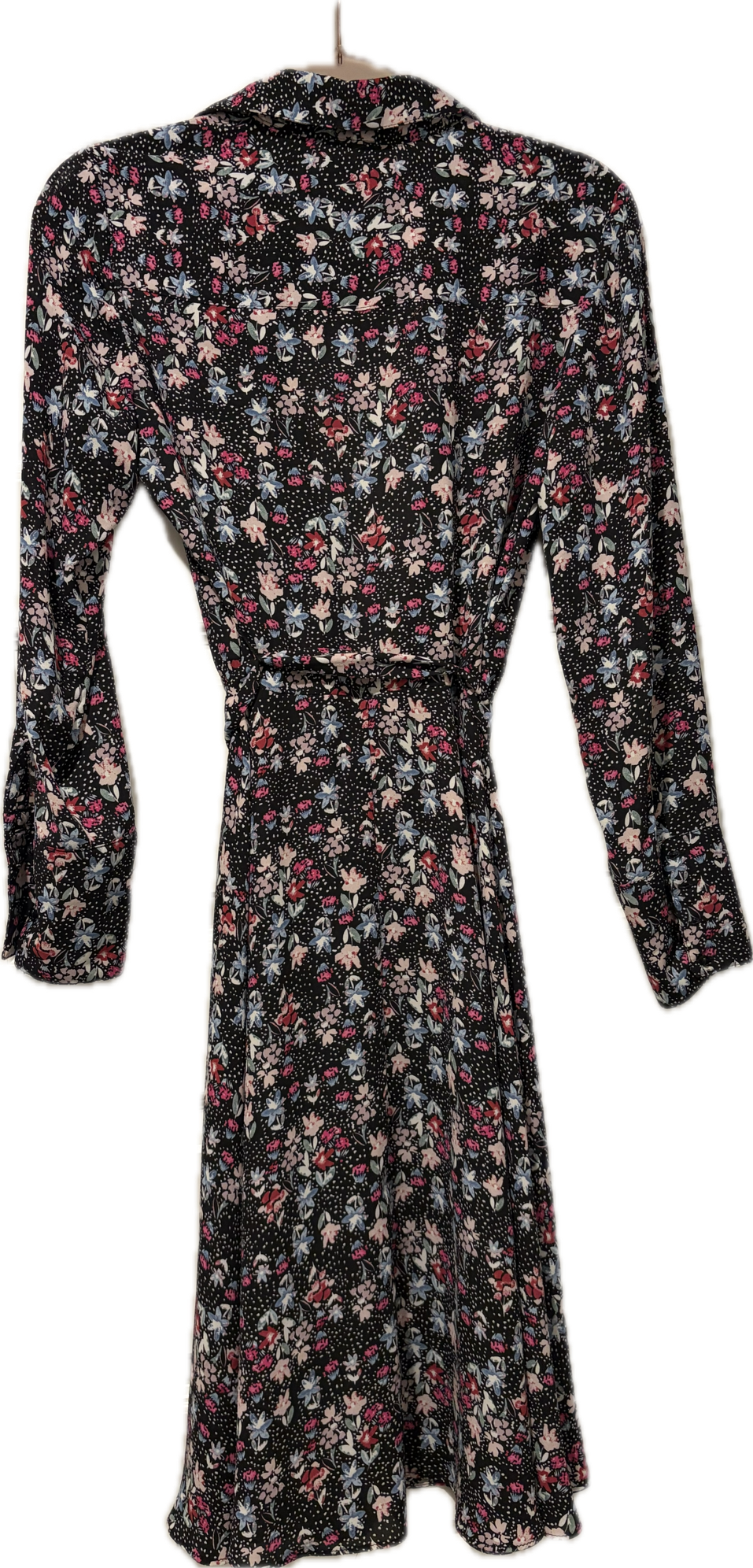 A Line Floral & Polka Dot Button Front Dress