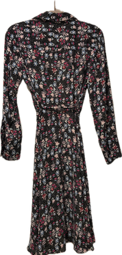 A Line Floral & Polka Dot Button Front Dress