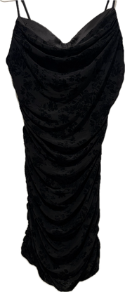 Zenobia Burnout Velvet Plus Curve Shirred Dress