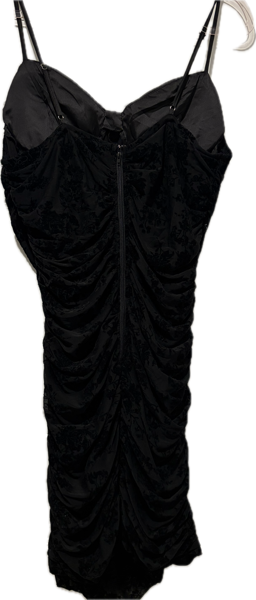 Zenobia Burnout Velvet Plus Curve Shirred Dress