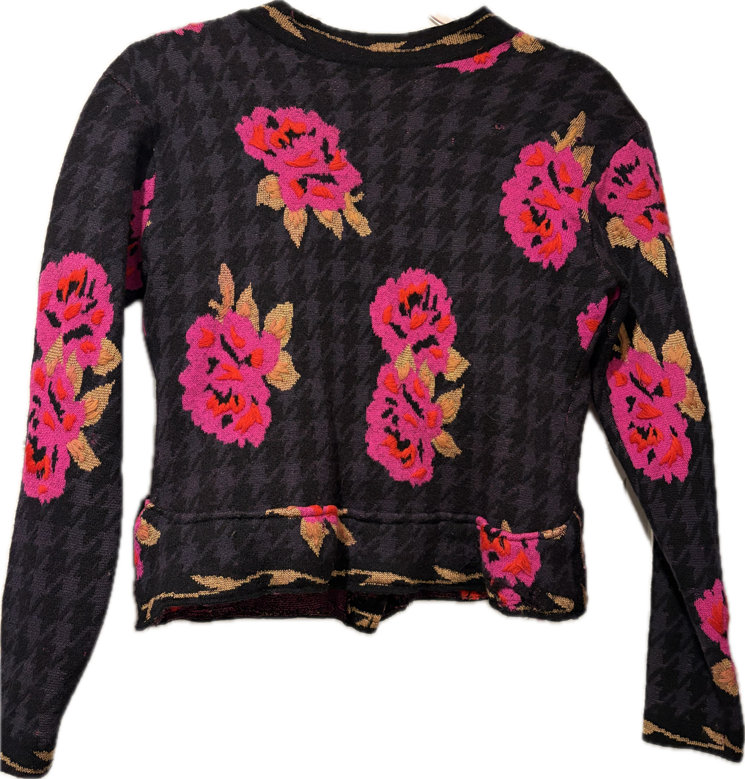 Vintage Embroidered Wool One Button Cardigan