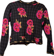Vintage Embroidered Wool One Button Cardigan