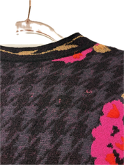 Vintage Embroidered Wool One Button Cardigan