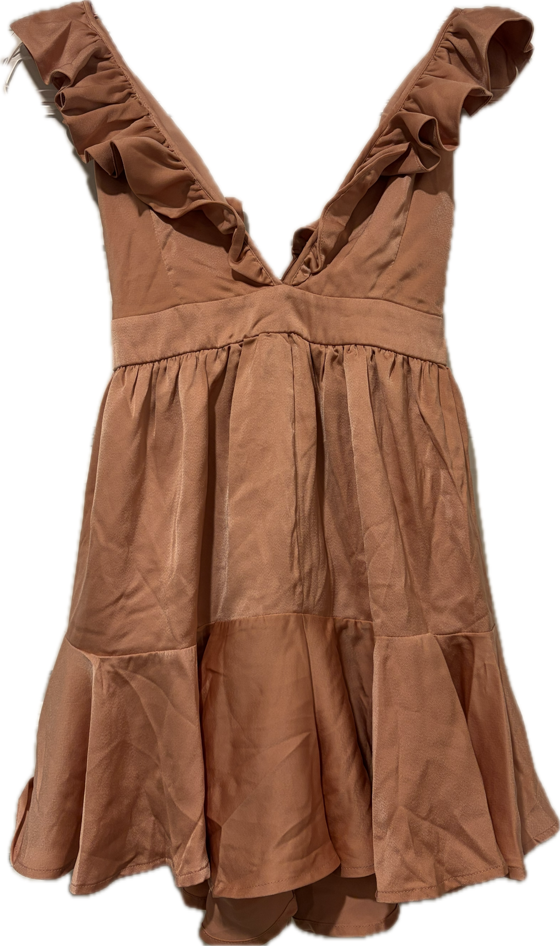 Fashion Nova Satin Babydoll Ruffle Top