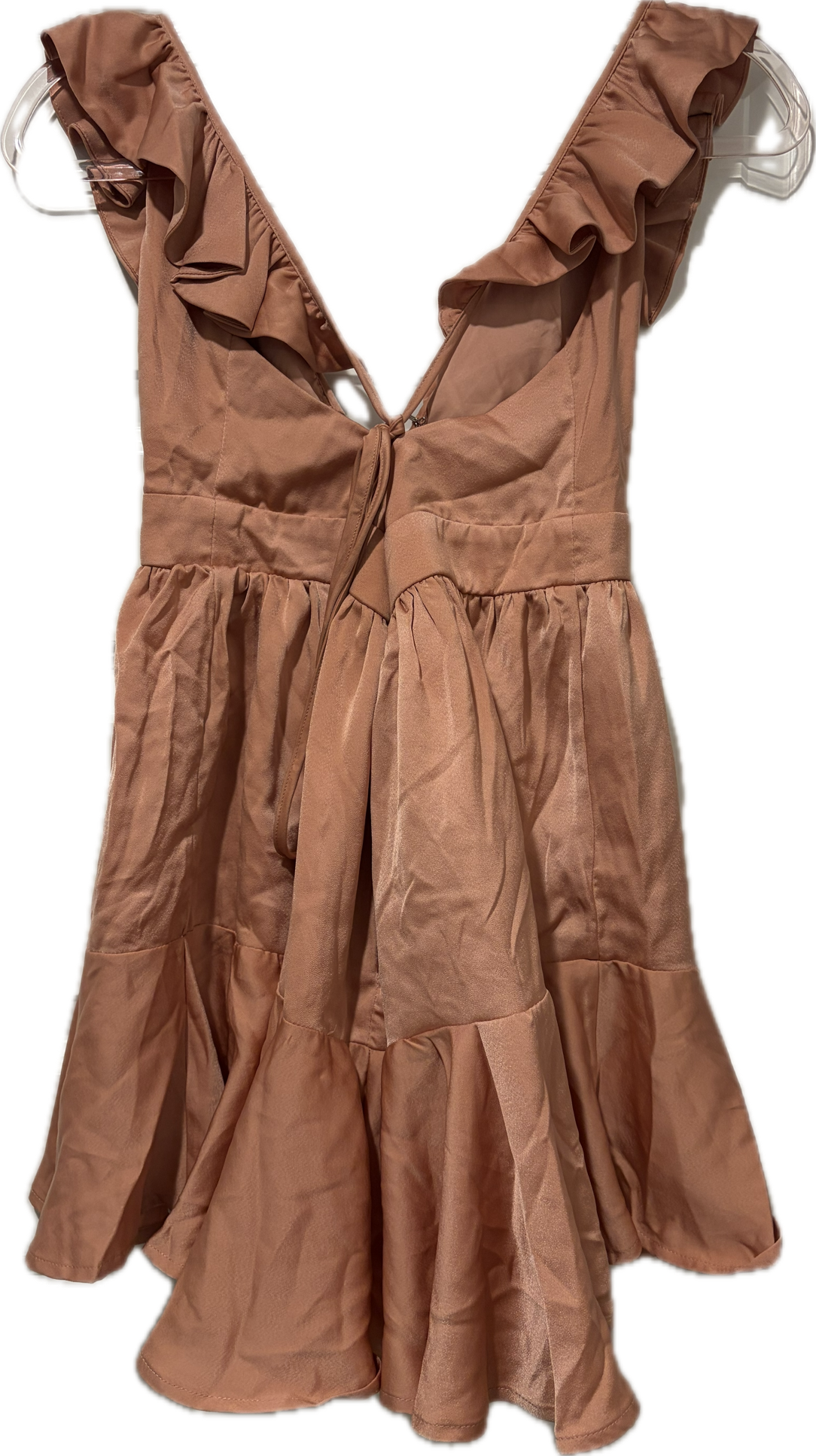 Fashion Nova Satin Babydoll Ruffle Top