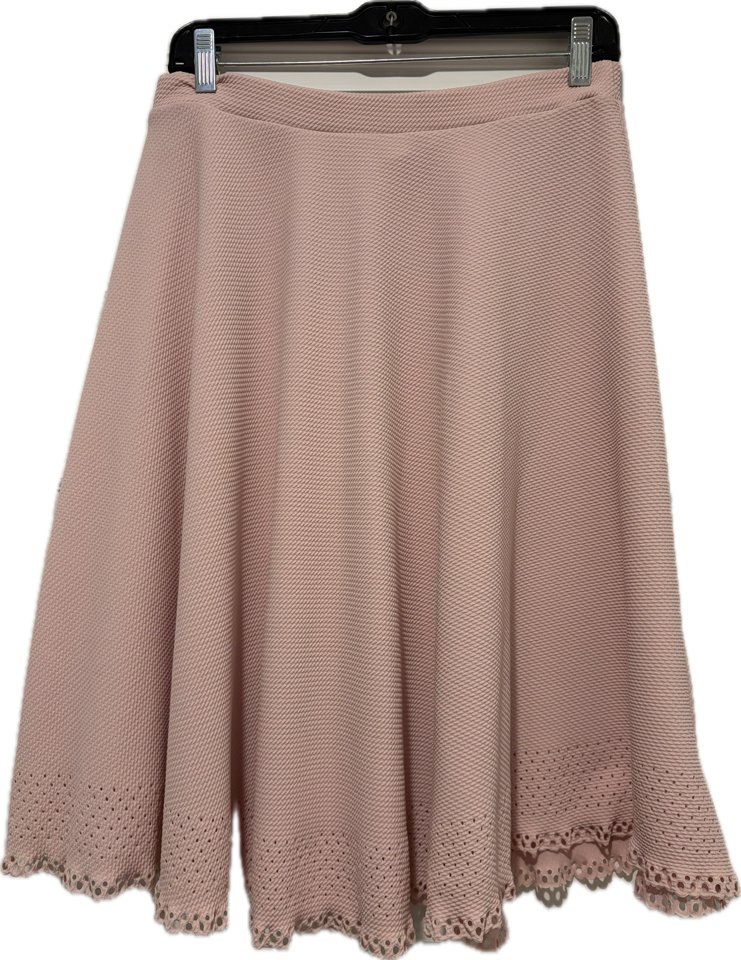 Pink Pique Embroidered Hem Skirt