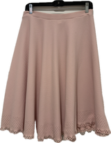 Pink Pique Embroidered Hem Skirt